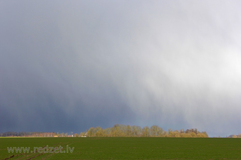 Rural Landscape in Spring Storm