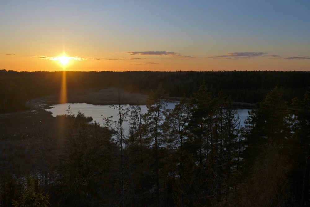 Skats no Kangaru skatu torņa saulrietā