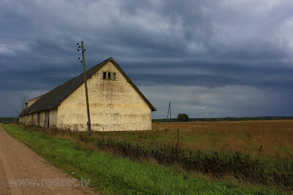 Countryside Landscape with Abandoned Farm
