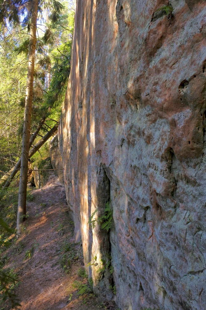 Grīviņu iezis (Sarkanās klintis, Leču Iezis)