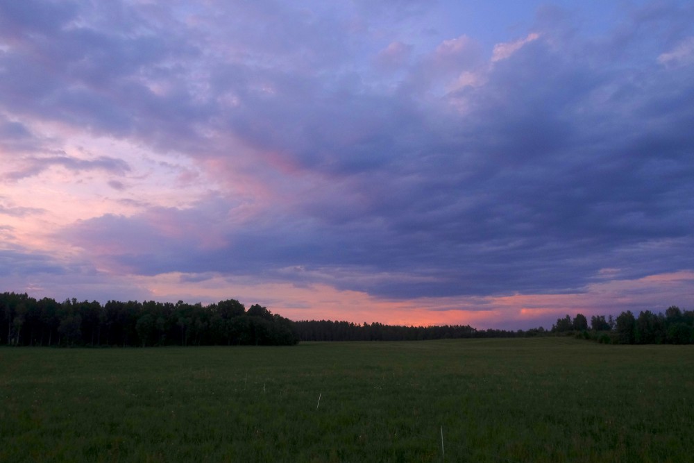 Cloudy Sky at Sunset, Evening Landscape