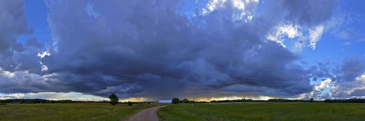 Panoramic Landscape With Rain Clouds