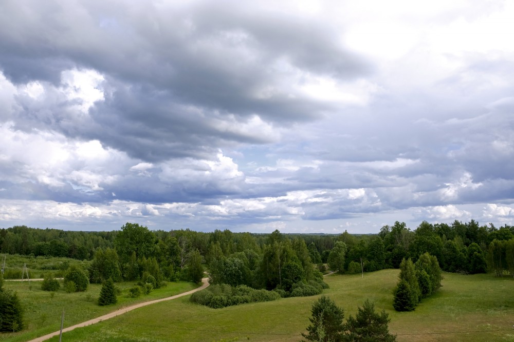 Countryside Landscape, Cloudy Sky