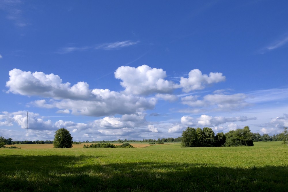 Beautiful Latvian Landscape, Cloudy Sky