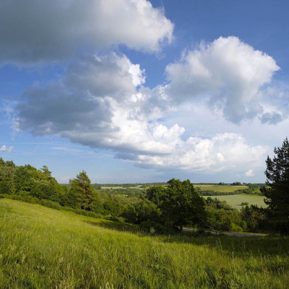 Viewing area on Greili Hill, Cloudy Sky