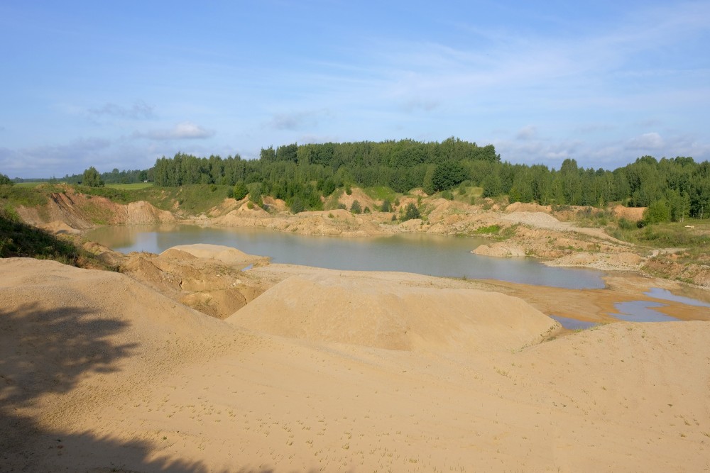 Gravel quarry flooded with water