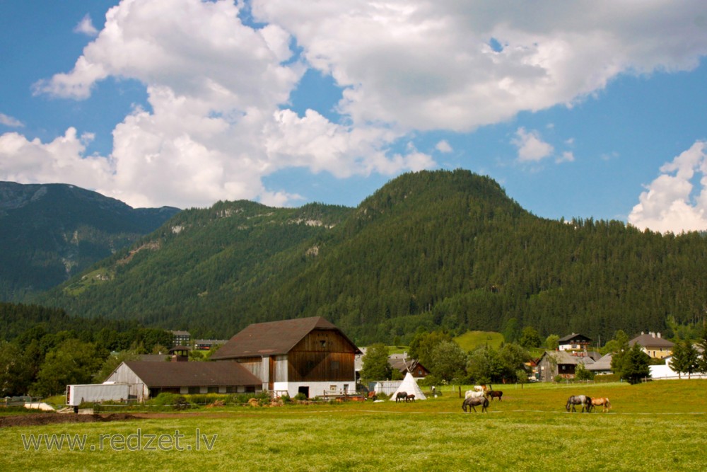 Austrijas kalnu ainava