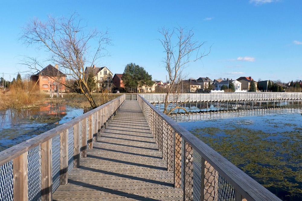 View from Footbridges of Svēte Floodplain Meadows to Sniega Street