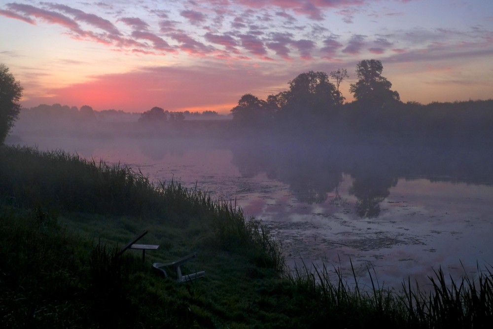 Venta River at dawn near Raņķi