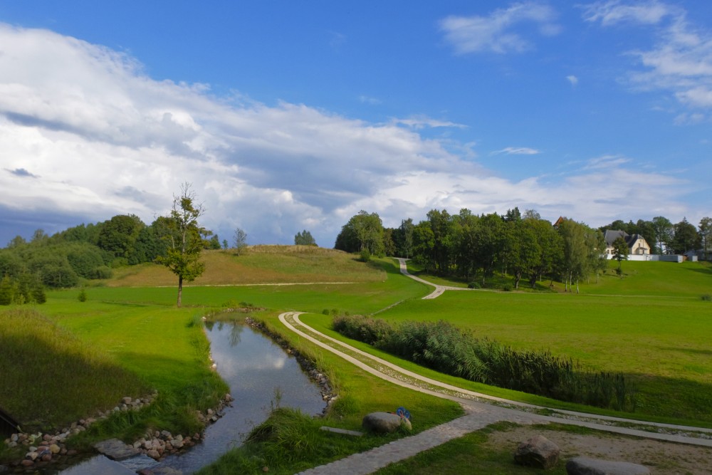 Surroundings of Spring Lielbata with view of Lielbata Manor