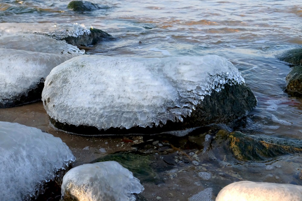 Icy Rocks by the Sea