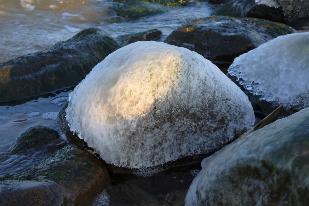 Icy Rocks by the Sea