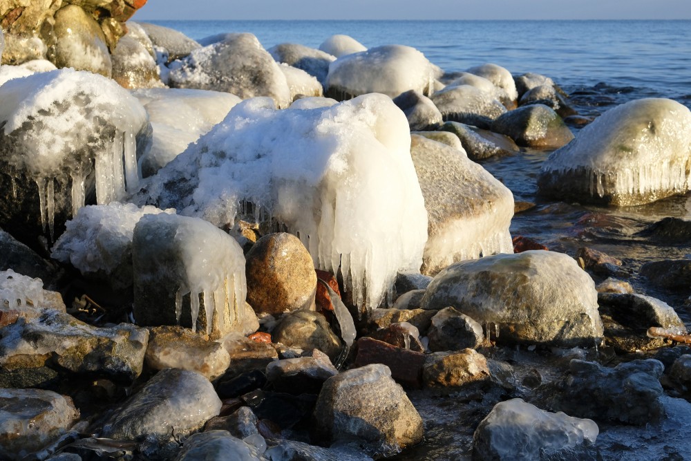 Ice Covered Stones