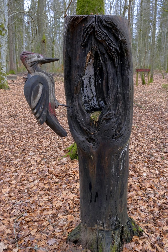 Dzeņa skulptūra Kalētu mežaparkā