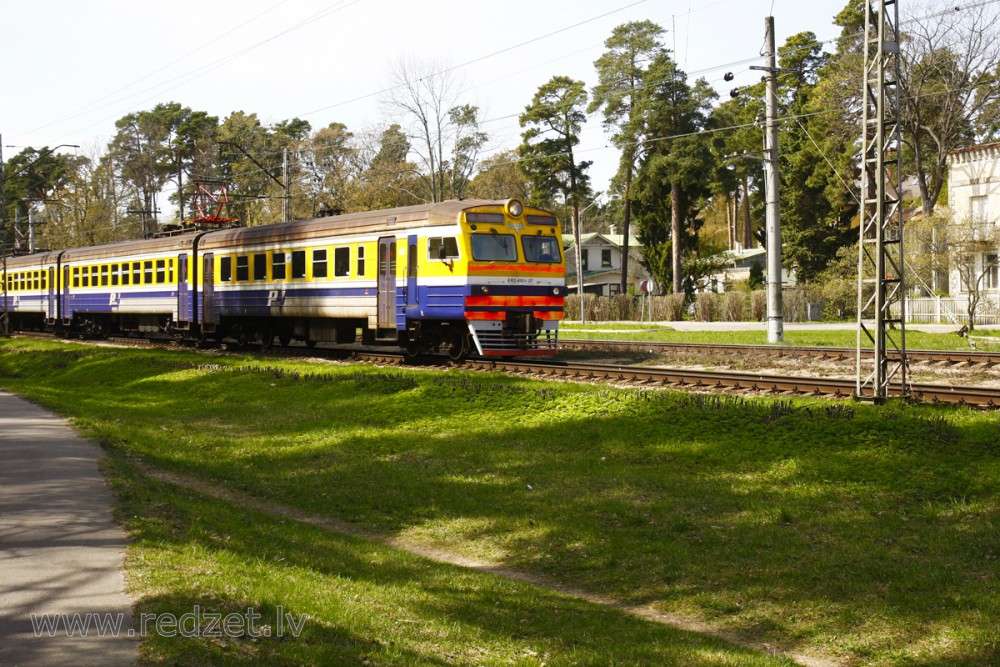 Electric  Passenger Train in the City Jūrmala