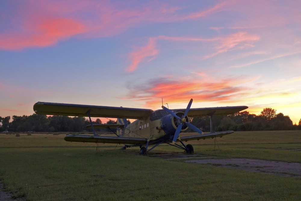 Airplane Antonov An-2 at Sunset