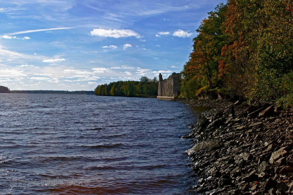 Daugava Near Koknese Castle Ruins