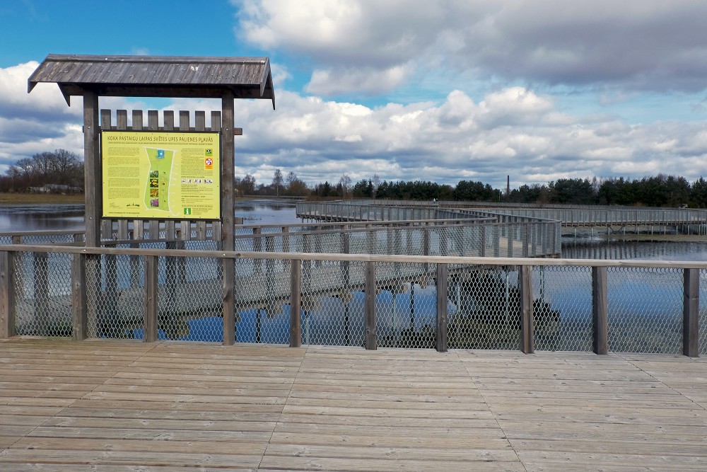 Info Stand on Svēte Floodplain Meadow Boardwalk