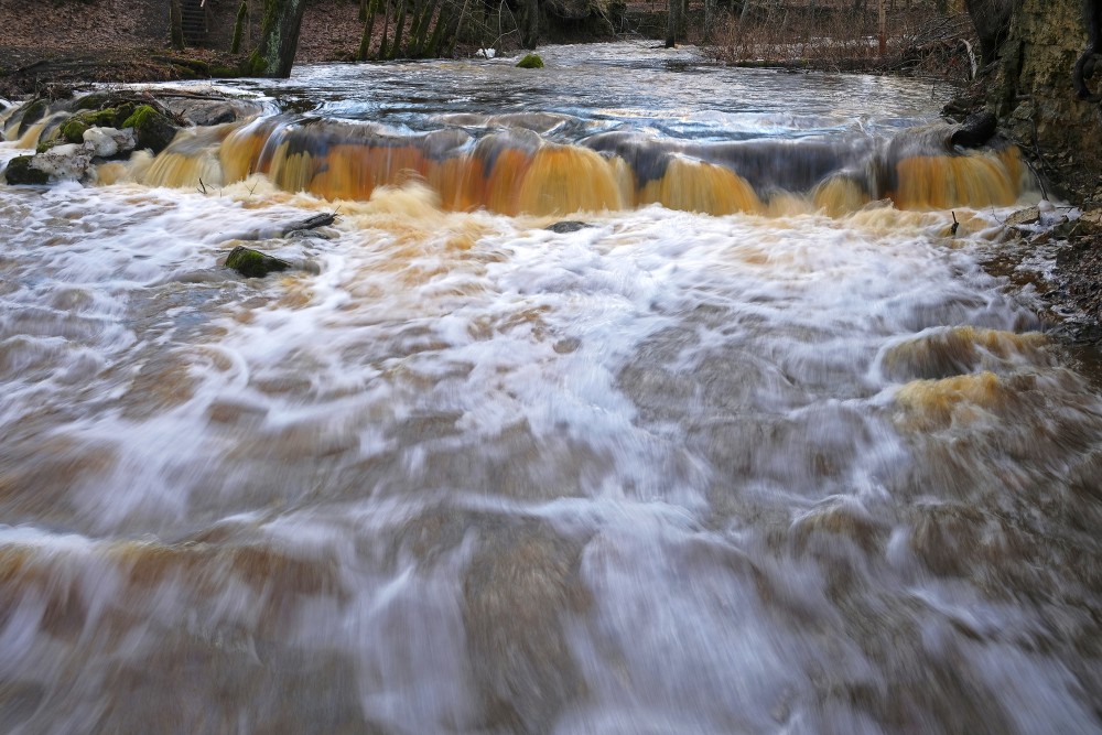 Ivande Artificial Waterfall in the January Thaw