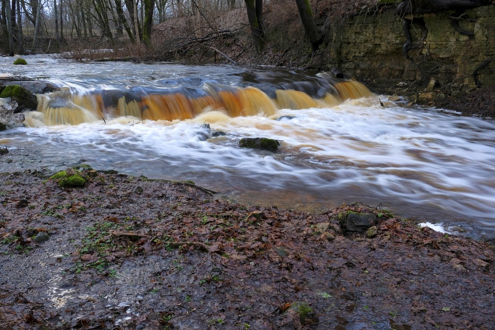 Ivande Artificial Waterfall in the January Thaw