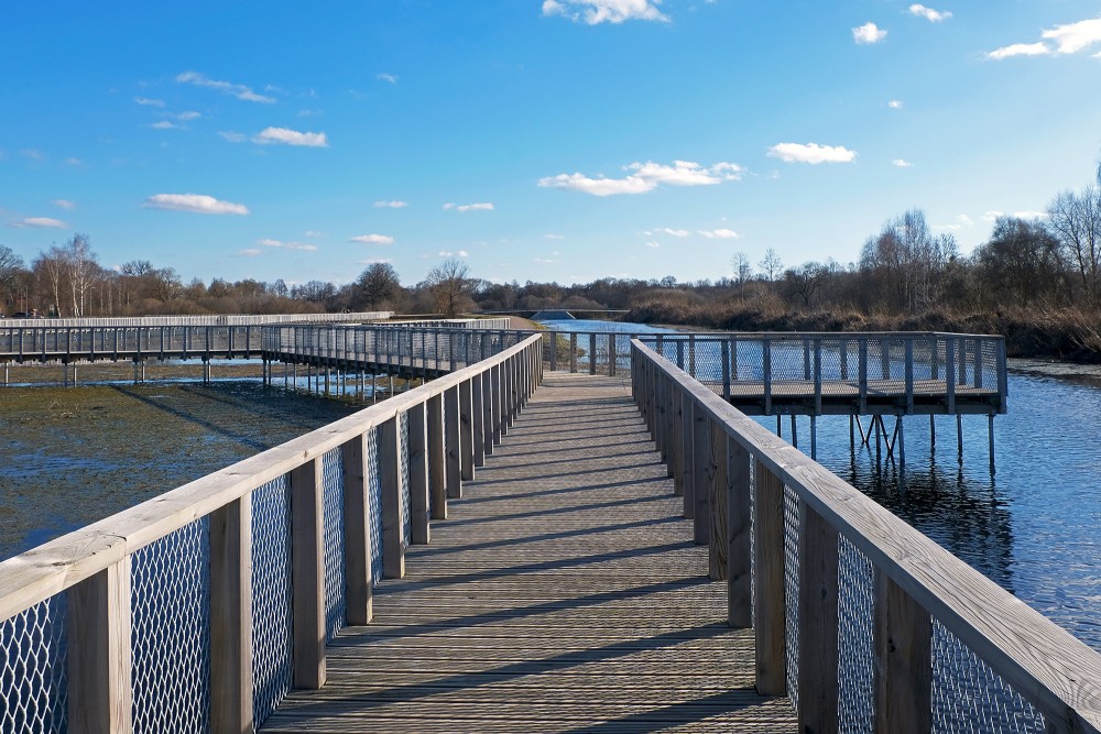 View of Svēte Vecupe bridge from Footbridges of Floodplain Meadows