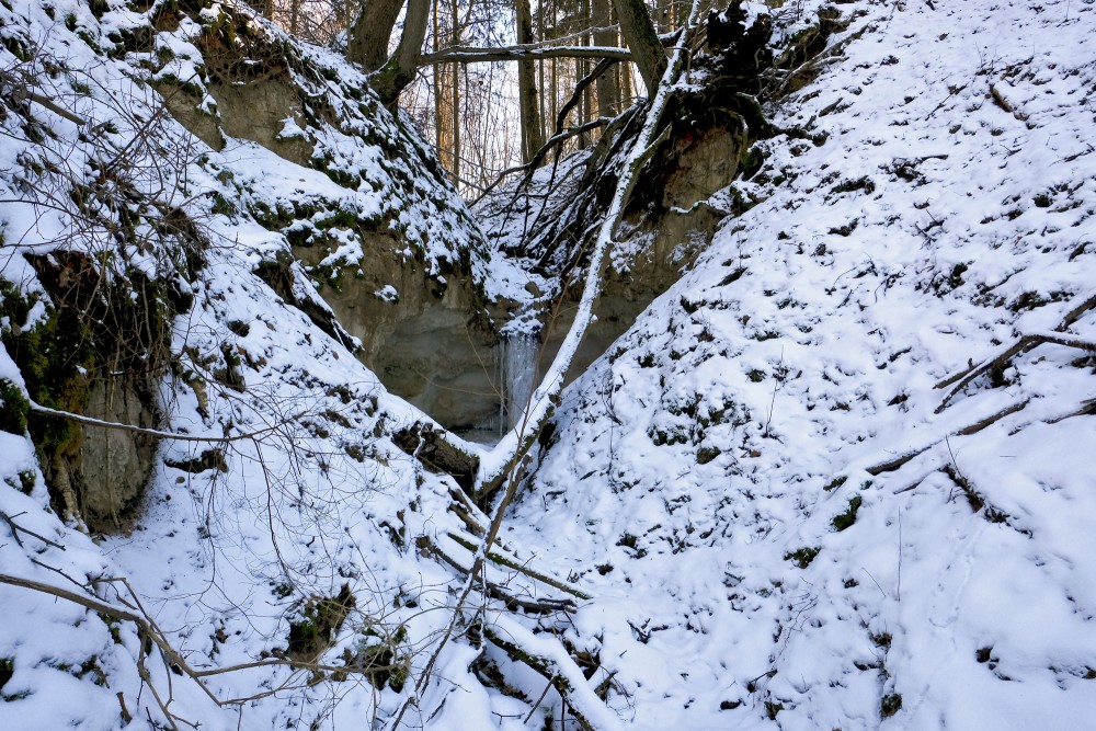 Gobdziņi Ravine Frozen Waterfall