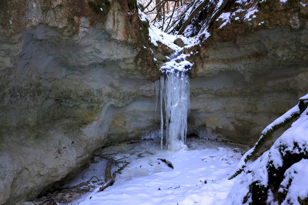Gobdziņi Ravine Frozen Waterfall