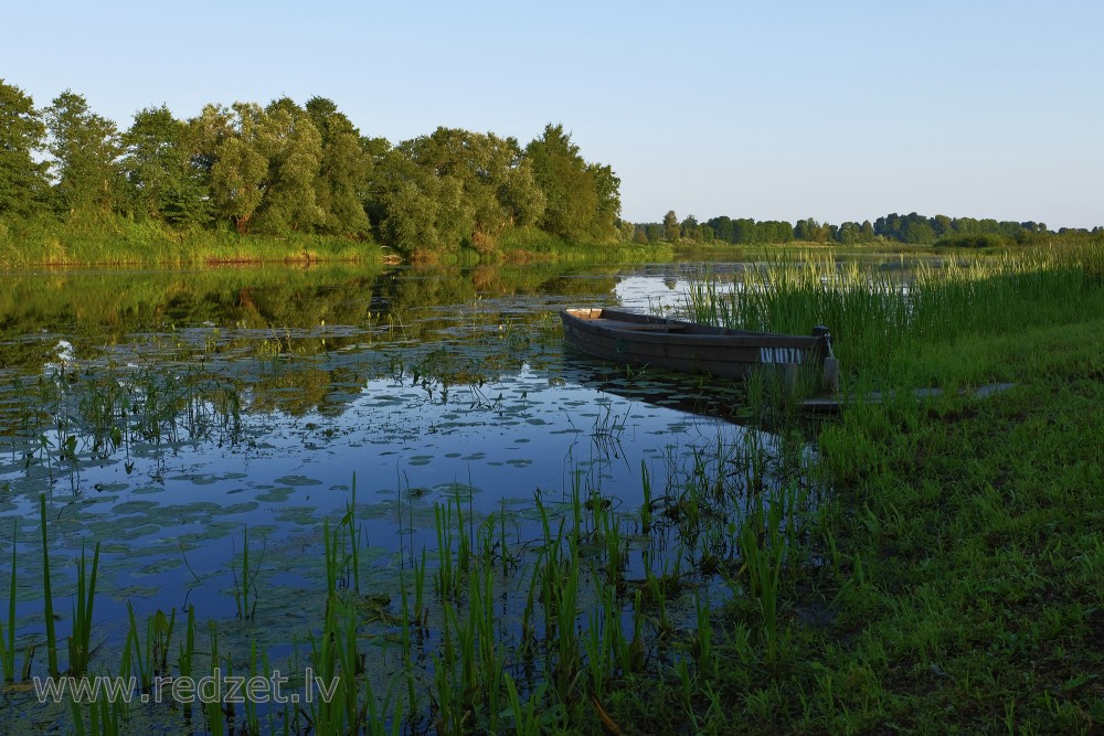 Boat on the Dubna River