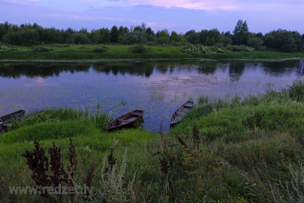 River Dubna Landscape and Boat