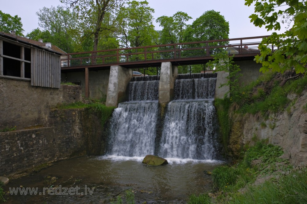 Aleksupīte (Alekšupīte) Waterfall in Kuldīga, Latvia
