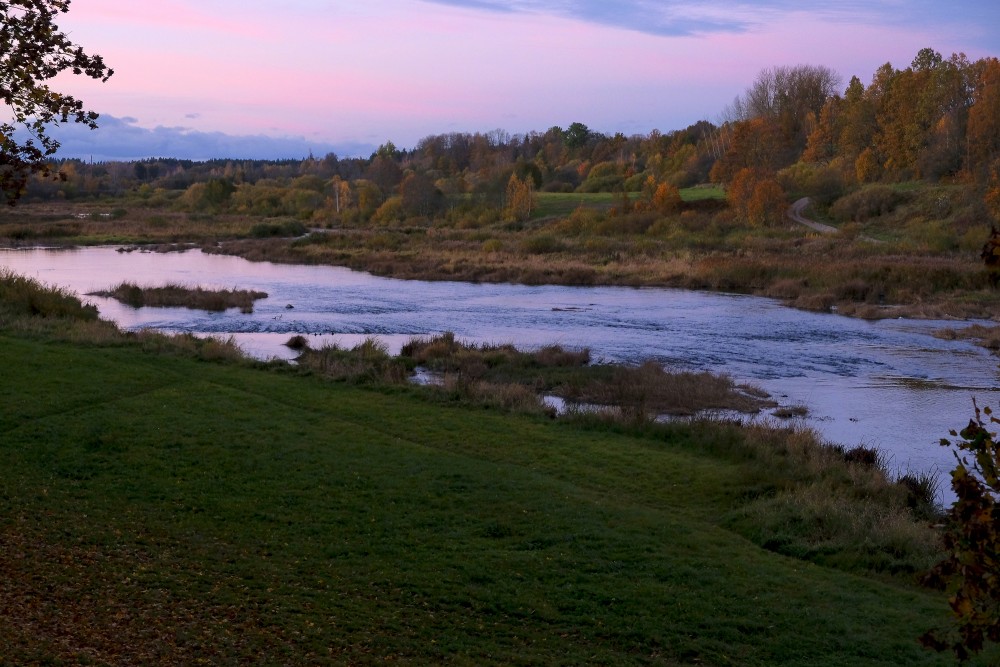 Evening Landscape of Venta near Kuldīga in Autumn