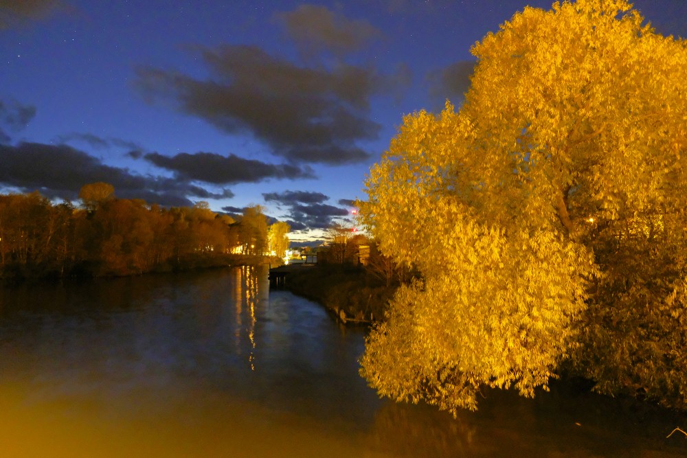 Night Photo of Saka River in Pāvilosta