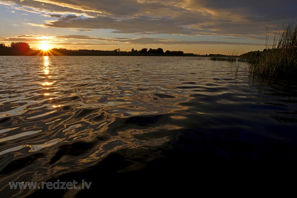 Sunset River Daugava Landscape