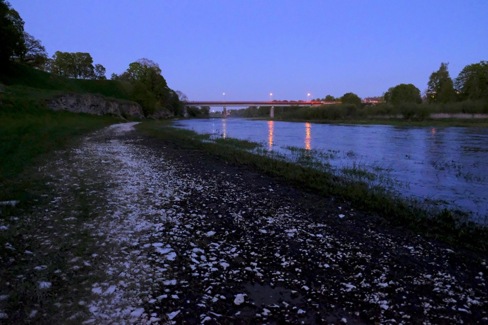 Mūsa River near Bauska at Night
