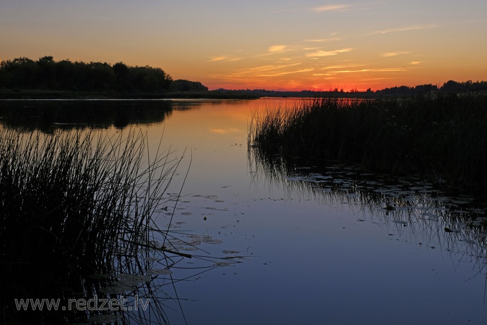 Sunset River Daugava in Līvāni municipality