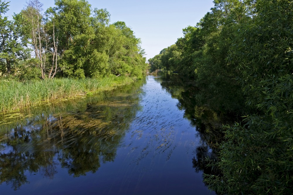 Dubna River by the Rožupe Footbridge