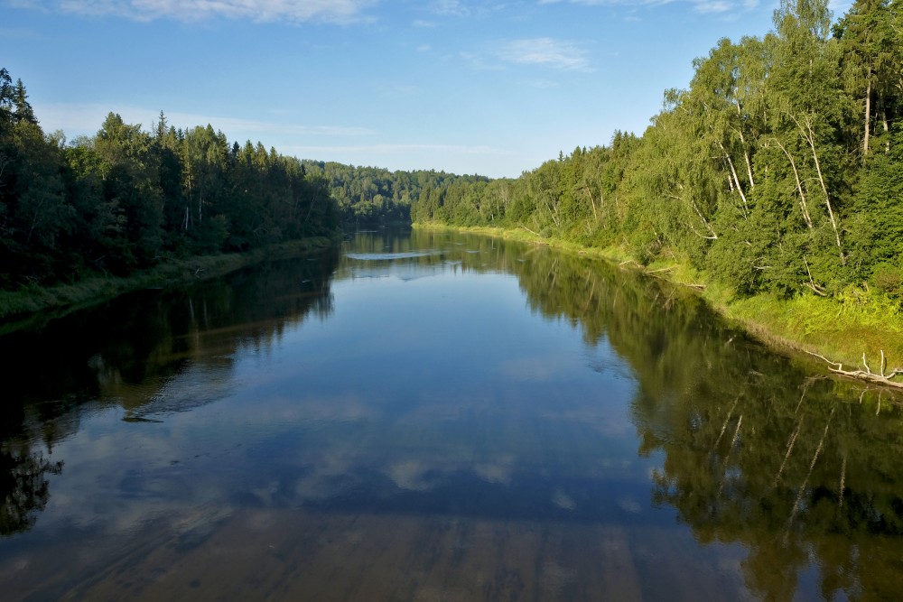 Gauja skatā no kājnieku tilta