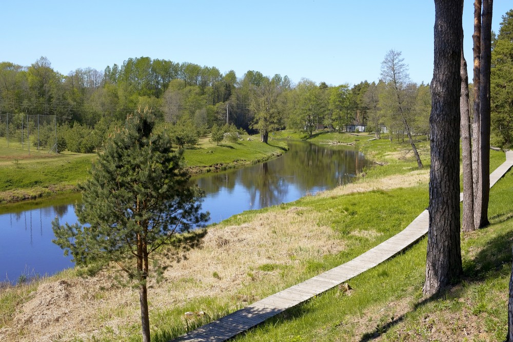 Salaca River in Staicele Town