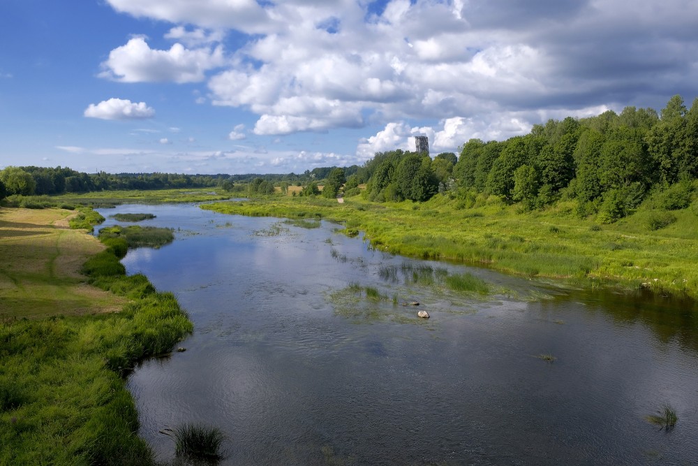 View of the Venta River from the Kuldīga Brick Bridge
