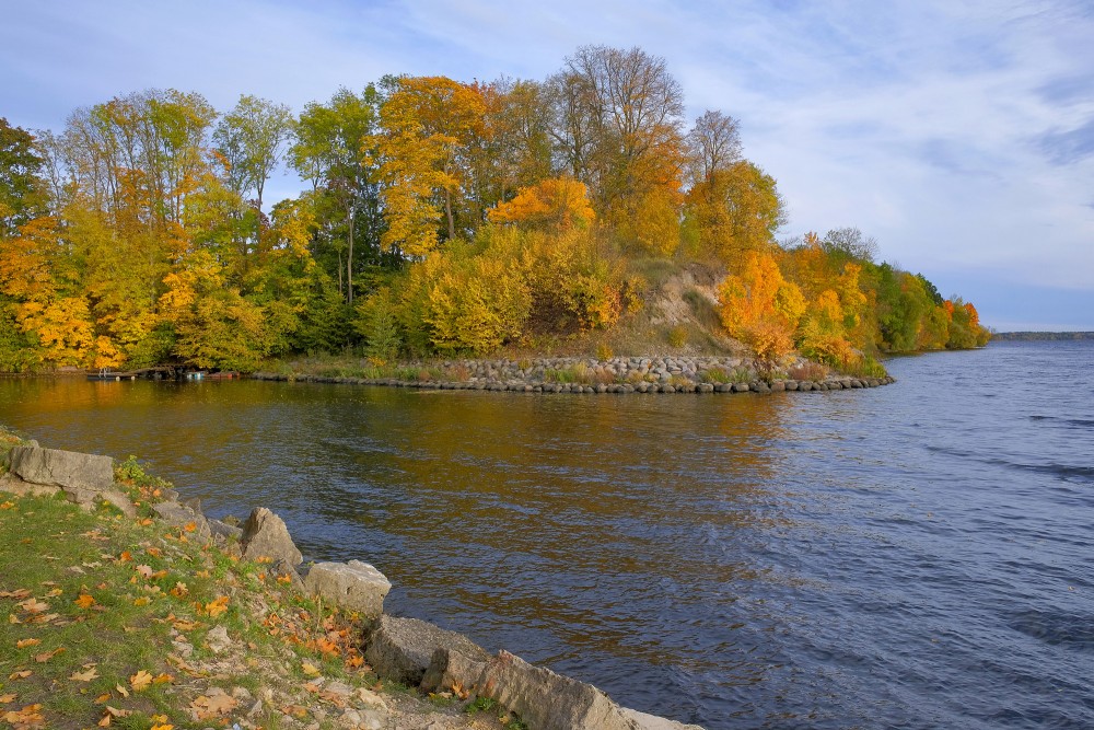 Autumn Colors Along the Daugava River With a Calm Inlet