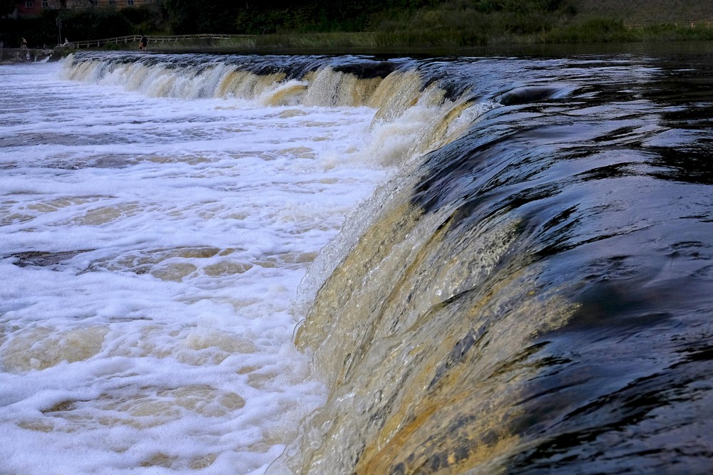 Wide Venta Rapid Waterfall with Foaming Flow