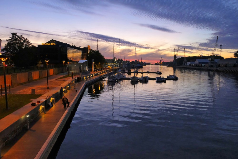 Liepāja Harbour Promenade at Night