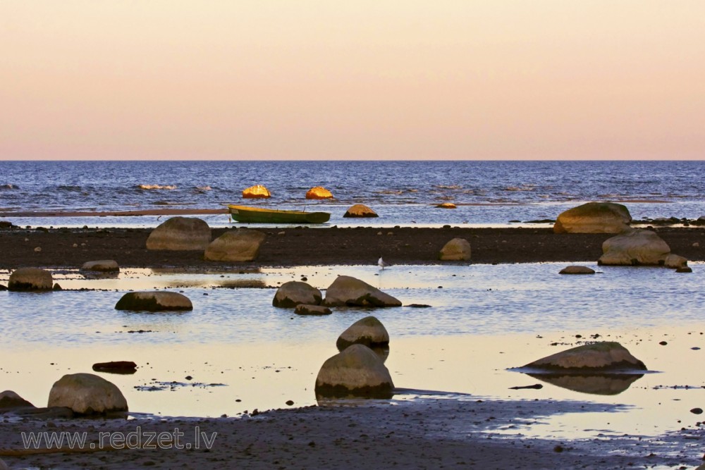 Stony shore in Mersrags, Latvia