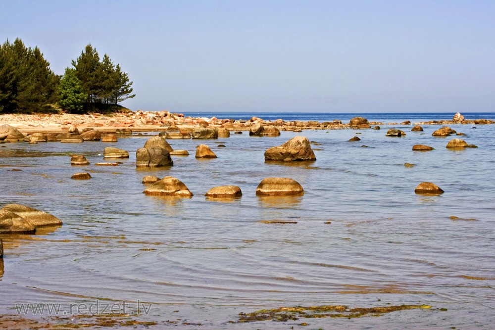 Stony shore in Mersrags, Latvia