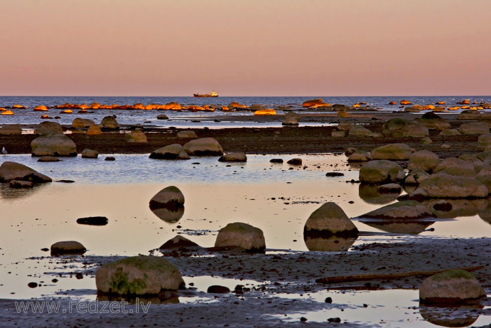 Stony shore in Mersrags, Latvia