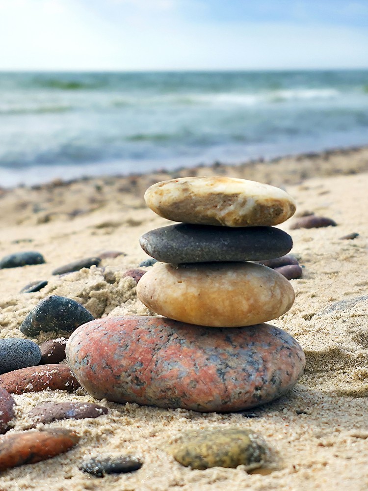 Pile of Stones on a Rocky Beach