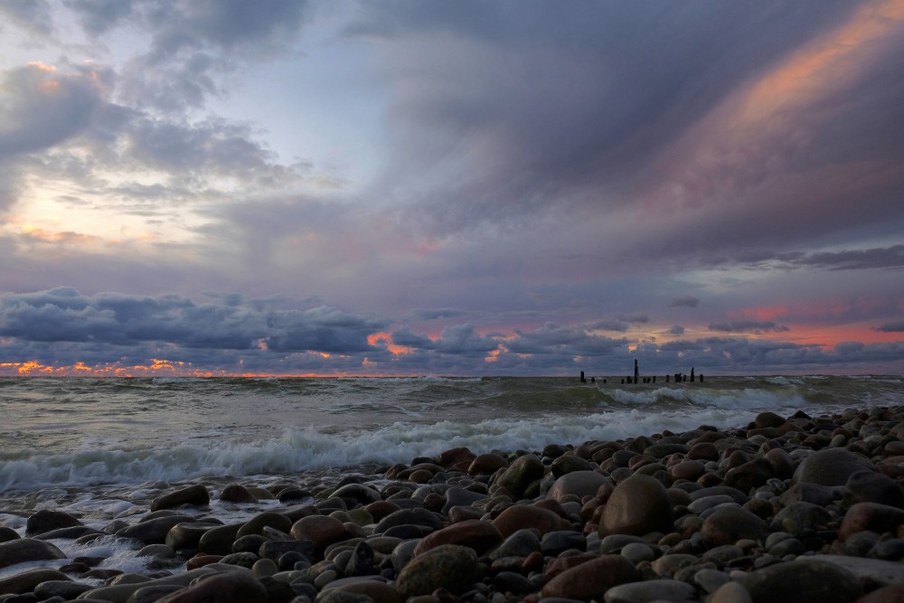 Sea Evening Landscape with Gorgeous Sky