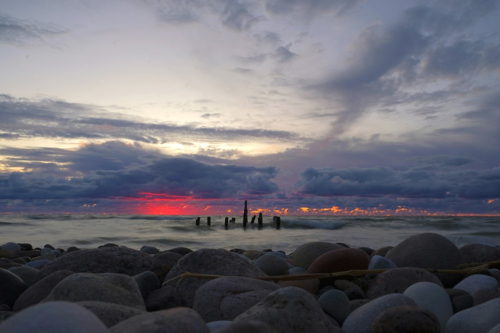 Sunset Landscape, Pebbles