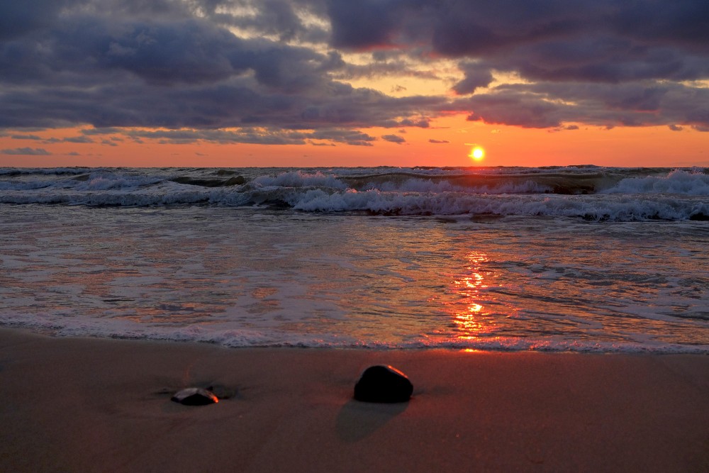 Baltijas jūras saulrieta ainava