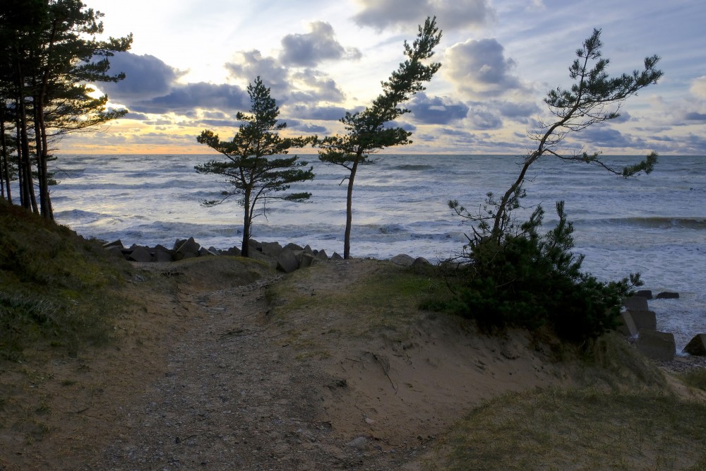 The Baltic Sea near the Užava Lighthouse in Autumn